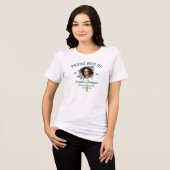 2026年卒業 名前の花のある自慢の母の写真 トライブレンドTシャツ (正面全面)