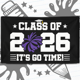 2026年卒業 応援 紫色のチアリーダー It's Go Time 横断幕