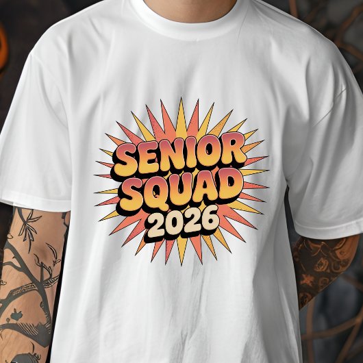 2026年卒業 思い出のレトロスタイル シニアスクワッド Tシャツ