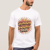2026年卒業 思い出のレトロスタイル シニアスクワッド Tシャツ (正面)