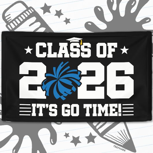 2026年卒業 青い応援グッズ It's Go Time 横断幕