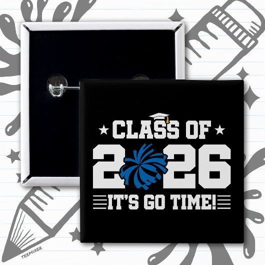 2026年卒業 青い応援グッズ It's Go Time 缶バッジ