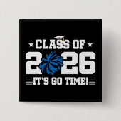 2026年卒業 青い応援グッズ It's Go Time 缶バッジ (正面)