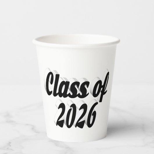 2026年卒業 黒文字 紙コップ (正面)