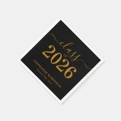 2026年卒業 黒金 卒業式 スタンダードカクテルナプキン (角)