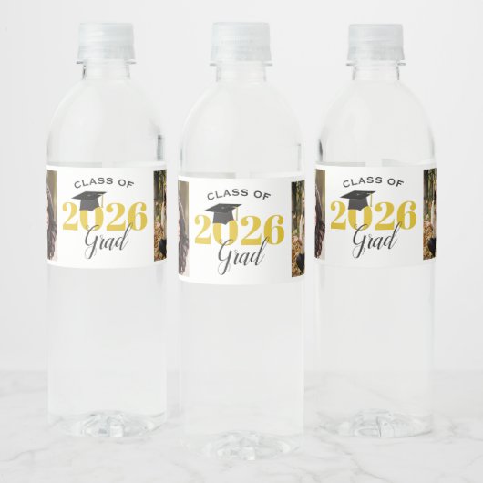 2026年卒業 2枚の写真 卒業式 ペットボトルラベル (ボトル)