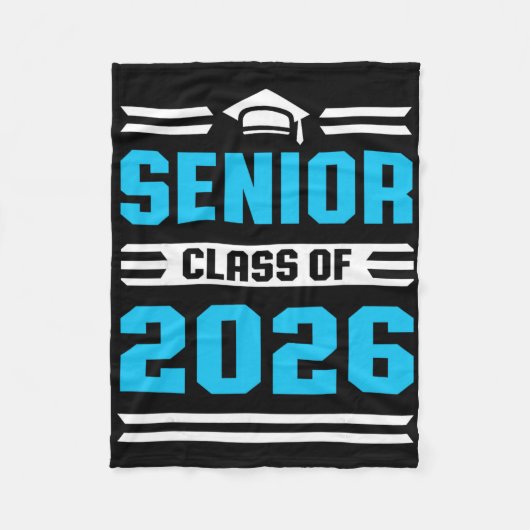 2026年卒業Tシャツ 高校 大学 シニア フリースブランケット (正面)