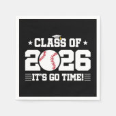 2026年卒野球卒業おめでとう It's Go Time スタンダードカクテルナプキン (正面)