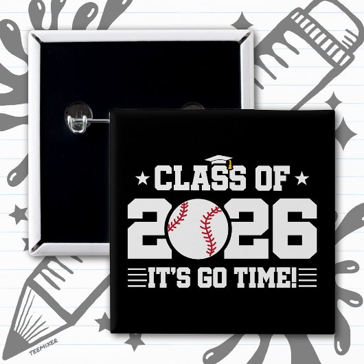 2026年卒野球卒業式 It's Go Time 缶バッジ