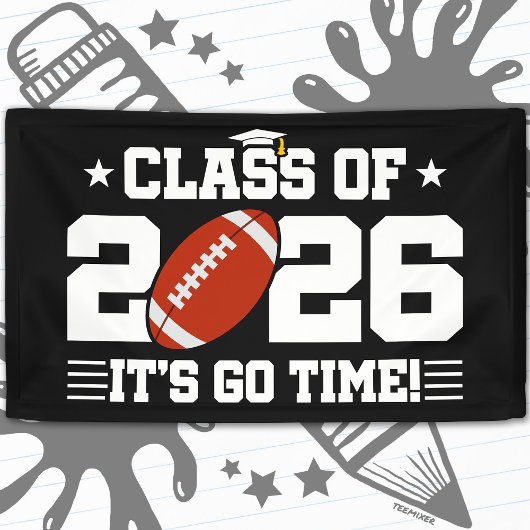 2026年卒 アメリカンフットボール 卒業おめでとう It's Go Time 横断幕