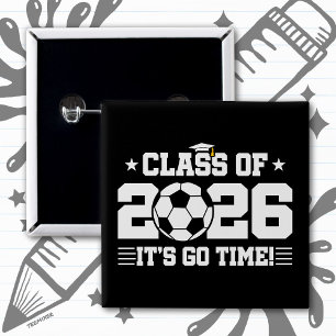 2026年卒 サッカー卒業式 It's Go Time 引用 缶バッジ