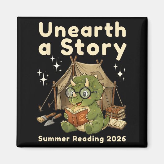 2026年夏の読書トリケラトプスの物語を掘り起こせ マグネット (正面)
