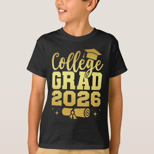 2026年大学卒業クラス 卒業式 シニア Tシャツ (正面)