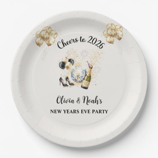 2026年大晦日のパーティーを祝おう ペーパープレート (正面)