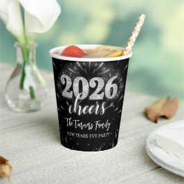 2026年大晦日パーティー シルバー&ブラック 紙コップ
