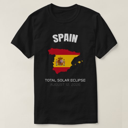 2026年太陽のEclipseスペイン国旗Tシャツ Tシャツ (デザイン正面)