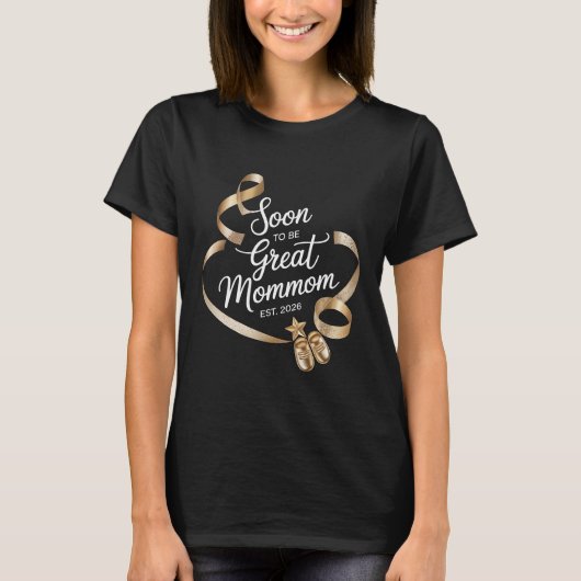 2026年妊娠発表!おめでたいMommomに Tシャツ (正面)