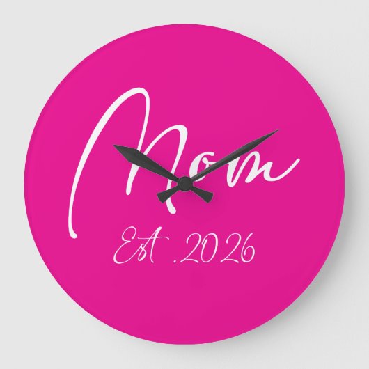 2026年妊娠発表 新米ママ 妊婦 ラージ壁時計 (正面)