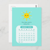 2026年威厳がある月かわいいのカやる気を起こさせるレンダー ポストカード (正面/裏面)