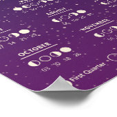 2026年宇宙月相カレンダー 銀河の月周期 ポスター (角)