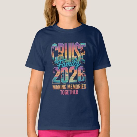 2026年家族クルーズの思い出グループTシャツ Tシャツ (正面)