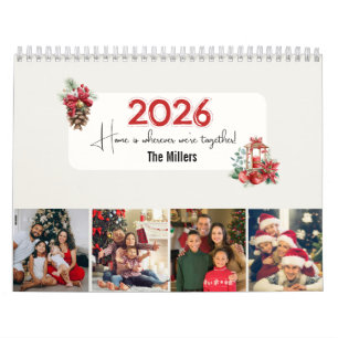 2026年家族写真コラージュカレンダー クリスマスギフト カレンダー