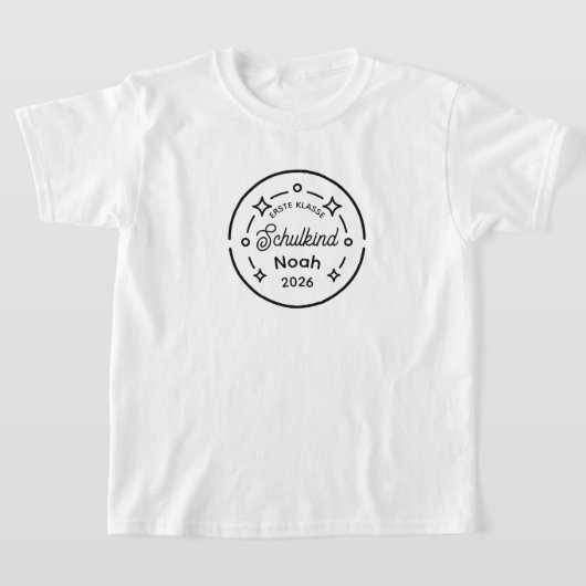 2026年小学校1年生 名前入り バックトゥ Tシャツ (レイダウン)