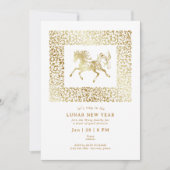 2026年干支の馬のホワイトゴールドパーティー 招待状 (正面)