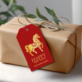 2026年干支馬年 赤金  ギフトタグ