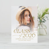 2026年度のモダンエレガンス 写真付き卒業式 招待状 (スタンド正面)