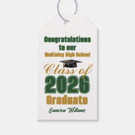 2026年度オリジナルグリーンゴールド卒業パーティー ギフトタグ