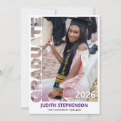 2026年度パープル卒業写真発表 招待状 (正面)