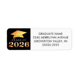 2026年度卒業クラス ブラック オレンジ 偽箔 ラベル