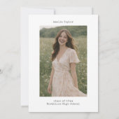 2026年度卒業写真 縦型ミニマルデザイン 案内状 (裏面)