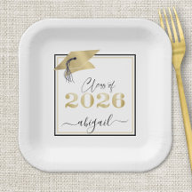 2026年度卒業式用 ゴールドの卒業帽 ブラック