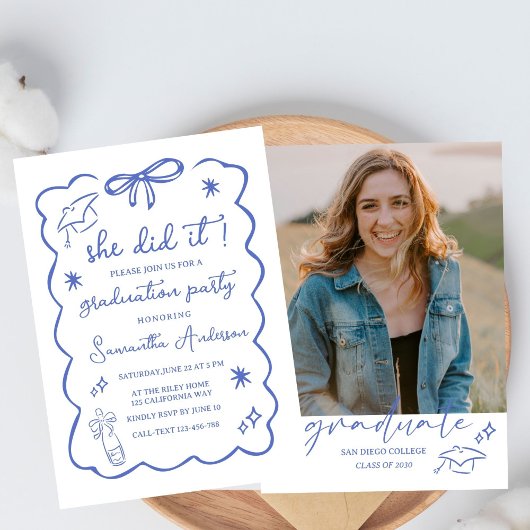 2026年度卒業生発表 黒いリボンの落書き 招待状