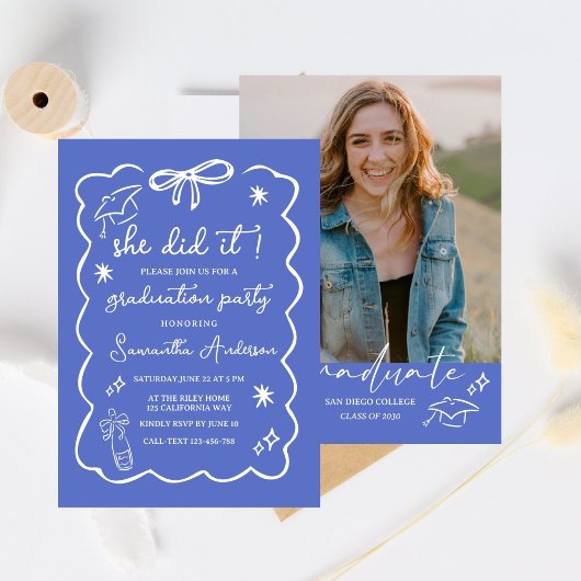 2026年度卒業生発表 黒いリボンの落書き 招待状