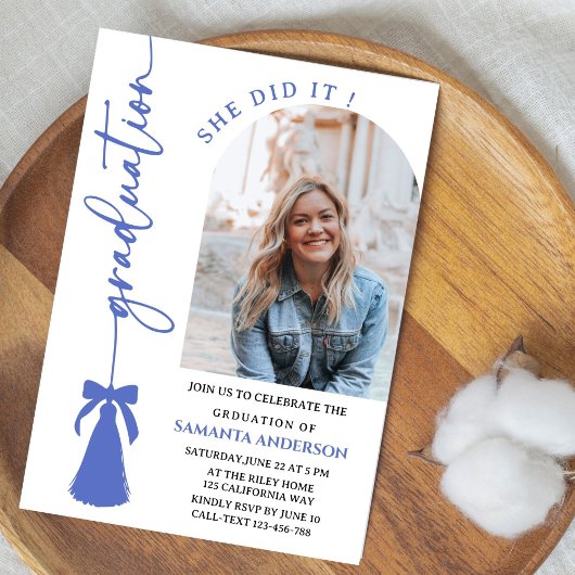 2026年度卒業生発表 黒タッセルリボン 招待状