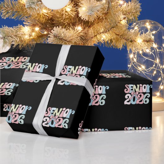 2026年度卒業生 フローラルボウ 卒業 26 卒 ラッピングペーパー (クリスマス)
