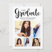 2026年度卒業生 ブラックスクリプト フォトコラージュ パーティー 招待状 (正面)