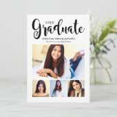 2026年度卒業生 ブラックスクリプト フォトコラージュ パーティー 招待状 (スタンド正面)