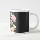 2026年度卒業生 彼女はやり遂げた ピンクの花柄マグカップ ジャンボコーヒーマグカップ (右)