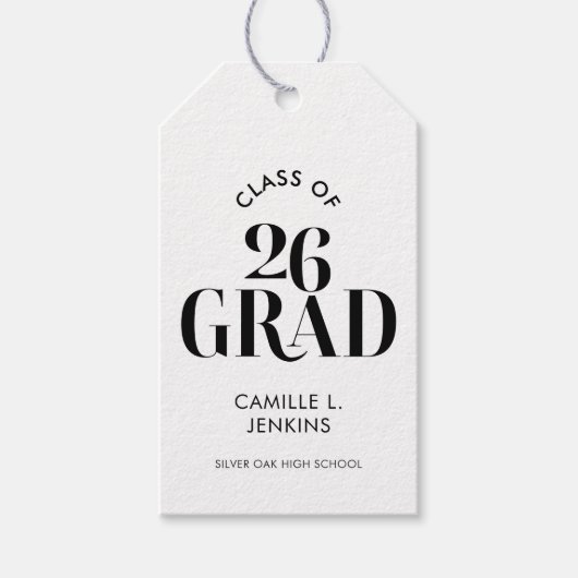 2026年度卒業記念タグ 現代的 ギフトタグ (正面)