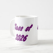 2026年度卒業 紫のタイポグラフィーデザイン コーヒーマグカップ (正面左)