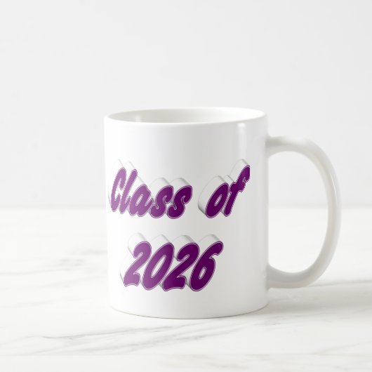 2026年度卒業 紫のタイポグラフィーデザイン コーヒーマグカップ (右)