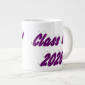 2026年度卒業 紫のタイポグラフィーデザイン ジャンボコーヒーマグカップ (正面右)