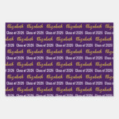 2026年度大学院名Dkパープルホワイト金ゴールド ラッピングペーパーシート (正面3)