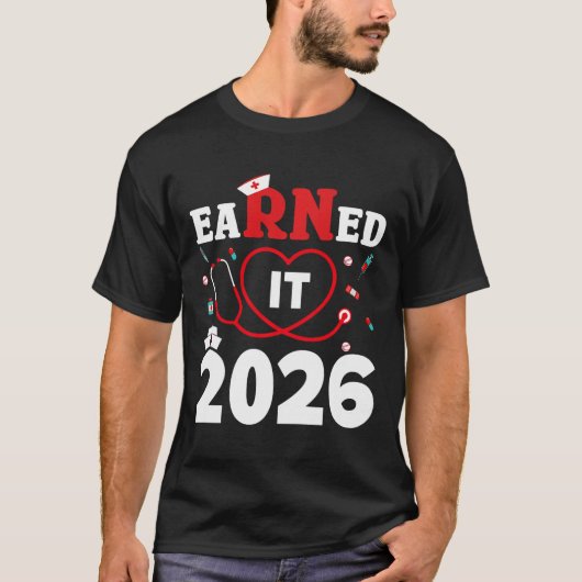 2026年度看護師資格取得 RN看護学生 卒業 Tシャツ (正面)