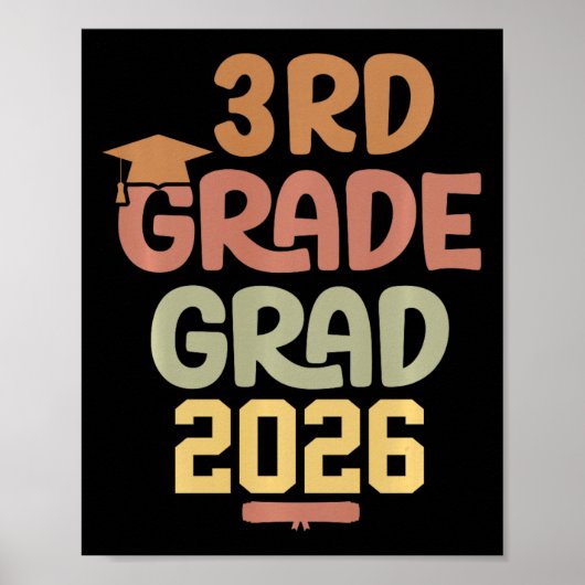 2026年度第3学年卒業式 太字の快適な色 ポスター (正面)