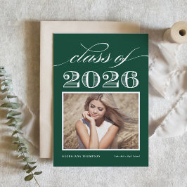 2026年度 クラスのグリーン写真 卒業式 招待状